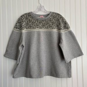 GiAMBA Paris grey bell sleeve sweatshirt SIZE L
